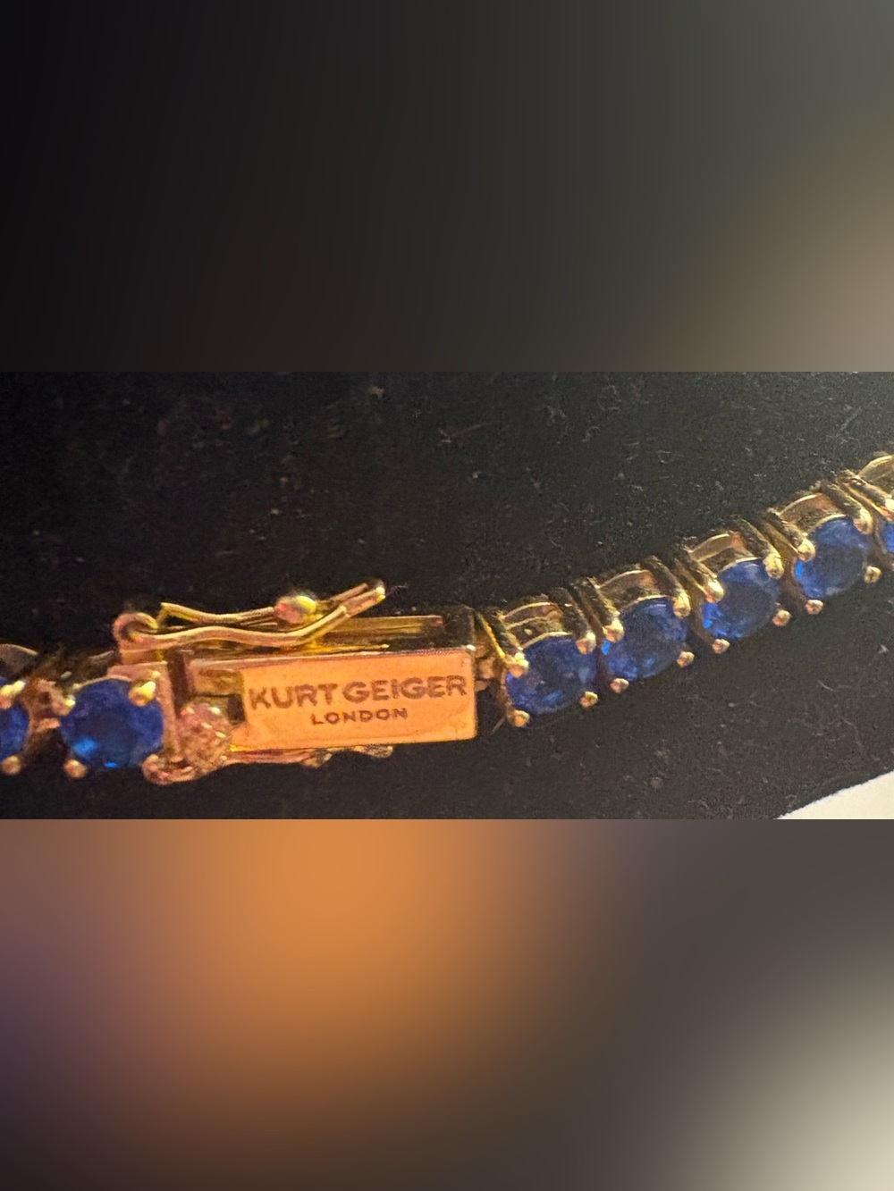 Kurt Geiger Gold-Tone Necklace with Blue Stones